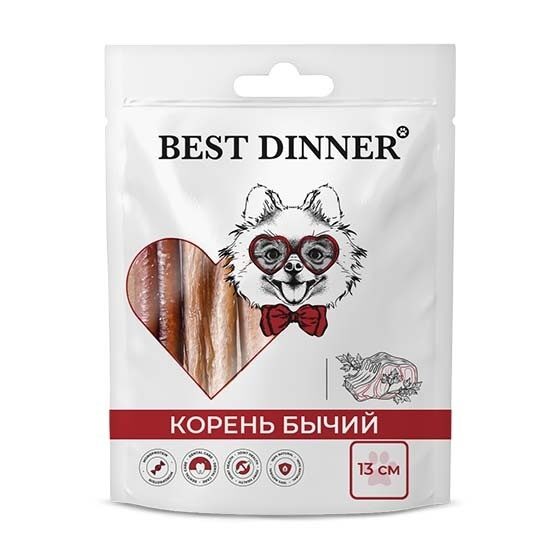 Best Dinner лакомство сушеное для собак «Бычий корень» 13 см для собак, 250 г